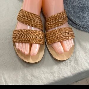 A. Giannetti weaved slip on sandals with heels